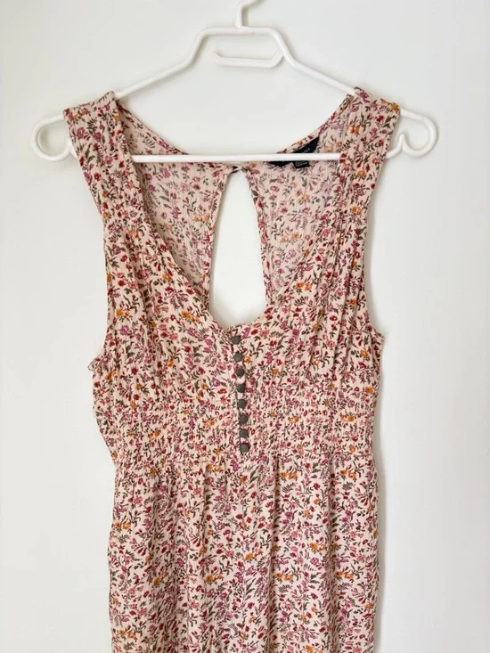 American Eagle Outfitters Floral Sleevelessu V-Neck Jumpsuit - Picture 3 of 7